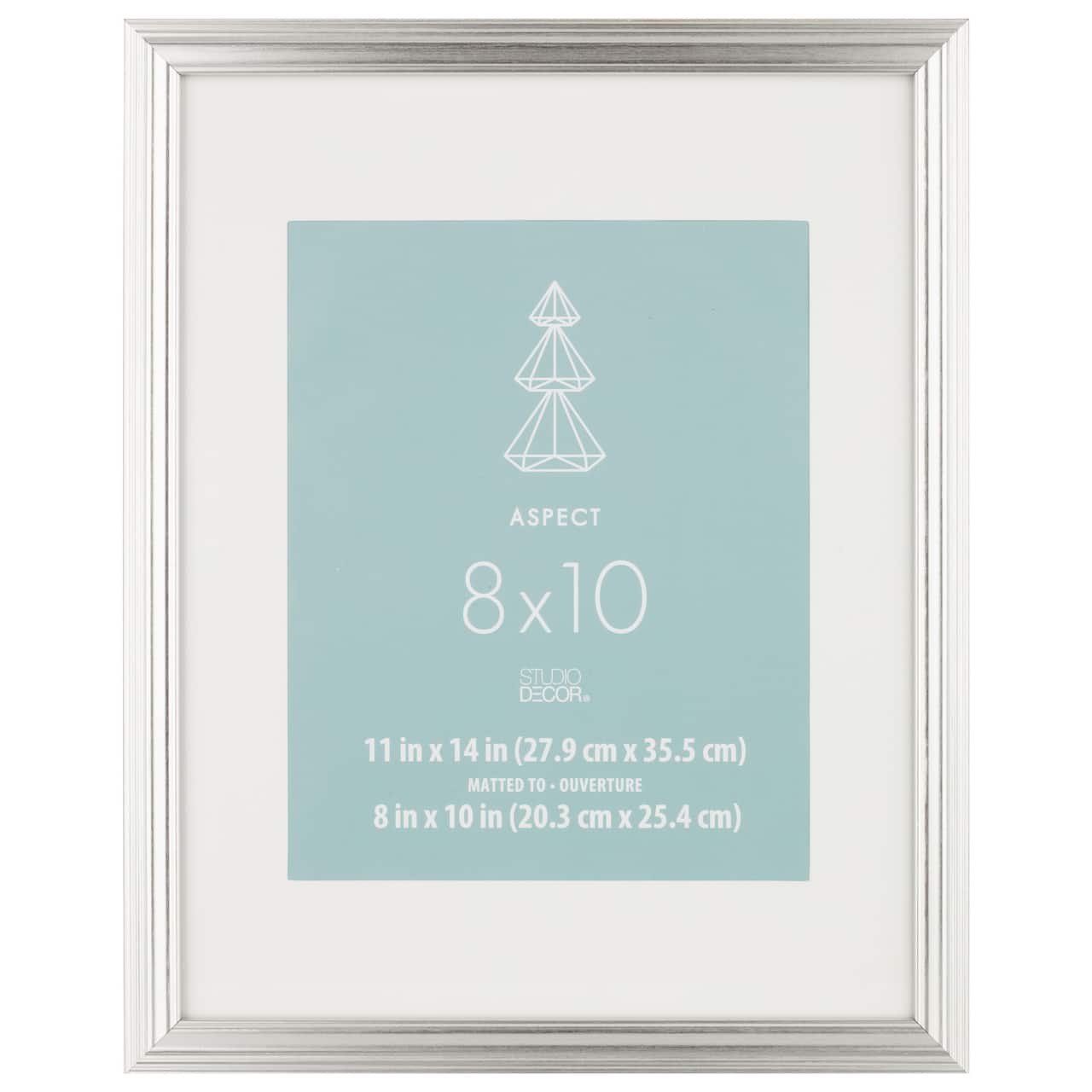 8 Pack: Silver Narrow 8" x 10" with Mat Frame, Aspect by Studio Décor®